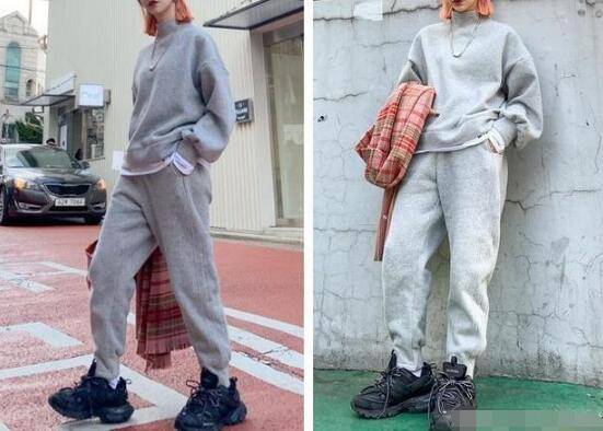 棉质高领 小脚裤休闲套装