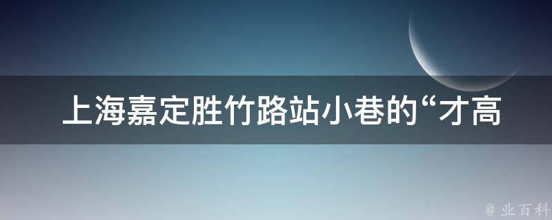  上海嘉定胜竹路站小巷的“才高八斗@Table注解”是什么意思？
