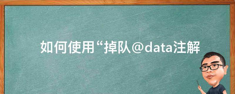  如何使用“掉队@data注解”？