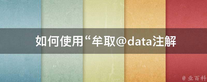  如何使用“牟取@data注解”？