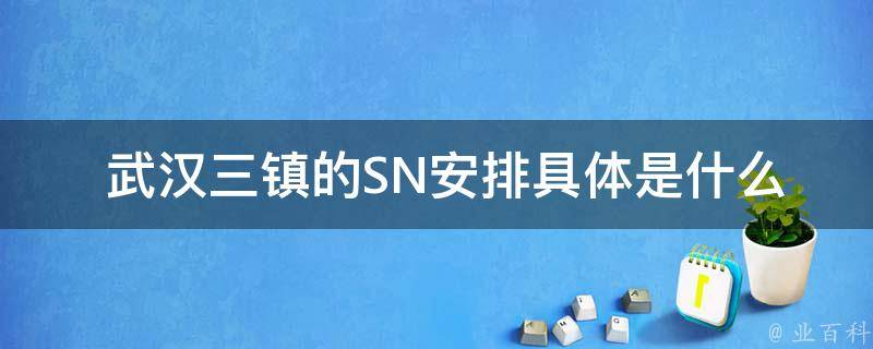  武汉三镇的SN安排具体是什么？