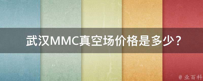  武汉MMC真空场价格是多少？