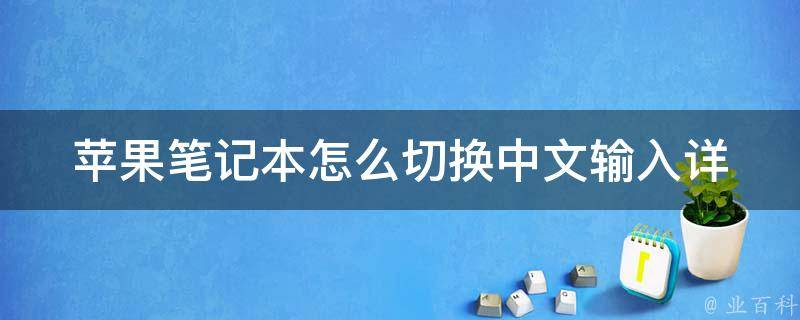苹果笔记本怎么切换中文输入_详细操作步骤及快捷键