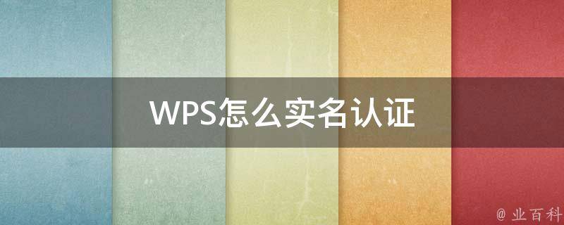 WPS怎么实名认证