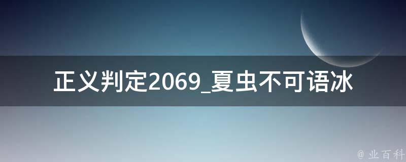 正义判定2069